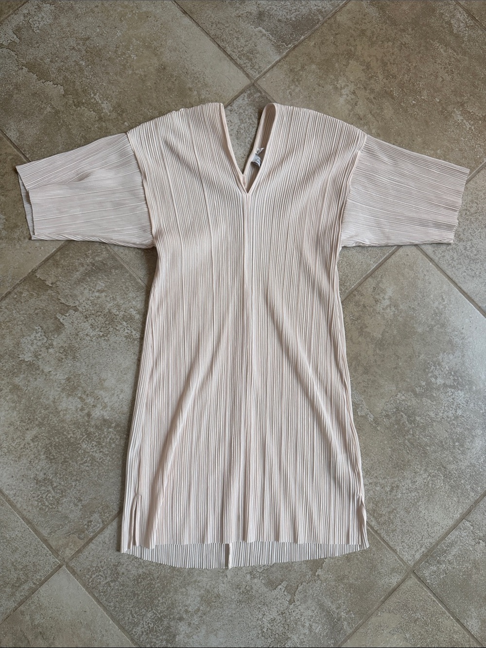 & Other Stories Pleated Stockholm Atelier V-Neck Mini Dress